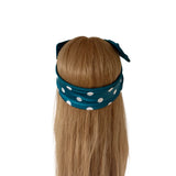 Teal Polka Dot Wired Headband