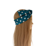 Teal Polka Dot Wired Headband