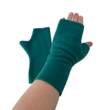 Teal blue fingerless wrist warmer gloves ireland