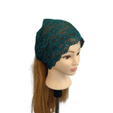 Teal lace headscarf 