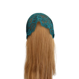 Teal lace headscarf 