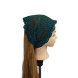Teal lace headscarf 