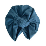 Teal Blue Elastic Ribbed Jersey Turban