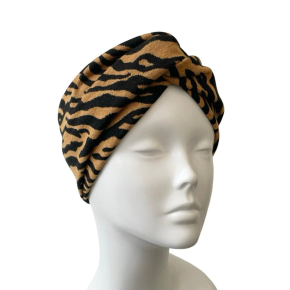 Tiger Print Autumn Knit Ear Warmer