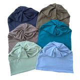 Twisted Ponytail Viscose Beanie Hat