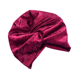 Wine Red Crushed Velvet 1940s Turban Hat