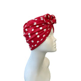 Vintage Inspired Red Polka Dot Spot Jersey Turban