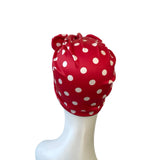 Vintage Inspired Red Polka Dot Spot Jersey Turban