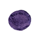 Purple round cushion on a white background