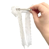 White Lace Ribbon Bridal Wedding Hair Bow