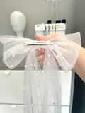 Bridal Bow Bachelor Party White Pearl Veil 
