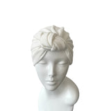 White Soft Jersey Lined Turban Hat