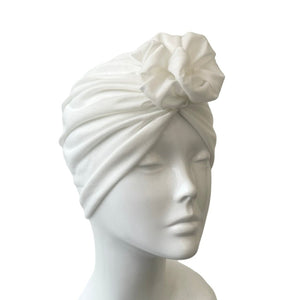 White Women's Fashion Turban Style Hat