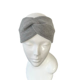 Wide Light Grey Winter Knit Ear Warmer