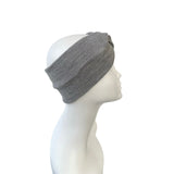 Wide Light Grey Winter Knit Ear Warmer