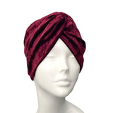 Wine Red Crushed Velvet 1940s Turban Hat ireland