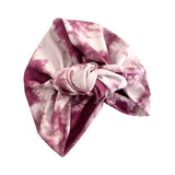 Wine Tie Dye Stretch Rib Jersey Turban Head Wrap Hat 