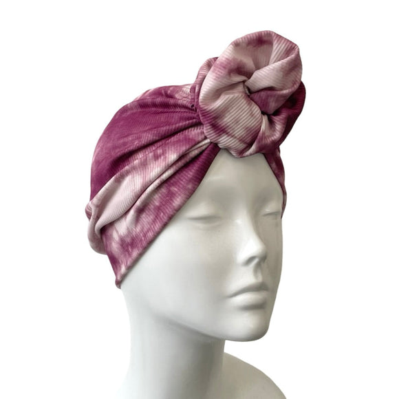Wine and Pink Tie Dye Prettied Turban