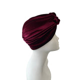 Wine red velvet turban
