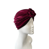 Wine red velvet turban