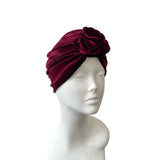 Wine red velvet turban
