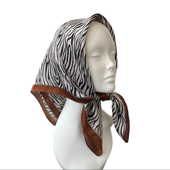 Zebra Print Square Satin Scarf 70cm