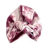Wine Tie Dye Stretch Rib Jersey Turban Head Wrap Hat 