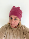 berry pink fleece hat