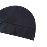 Black beanie hat on a white background