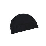 Black beanie hat on a white background