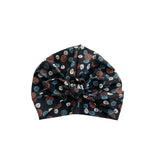 Patterned Black Bow Turban