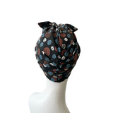 Patterned Black Bow Turban