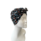 Patterned Black Bow Turban