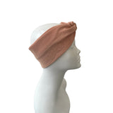 Blush Pink Gold Metallic Ribbed Knit Headband