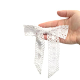 White Cotton Lace Bridal Wedding Hair Bow 