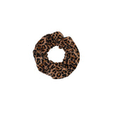 Leopard print scrunchie on a white background