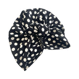 Black Dotted Stretchy Soft Jersey Turban