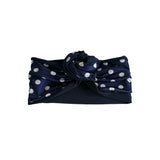 Navy Polka Dot Wired Headband