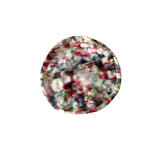 Round, multicolored object on a white background