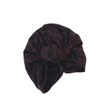dark red black turban 