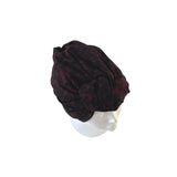 dark red black turban 