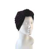 dark red black turban 