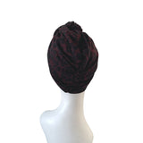 dark red black turban 