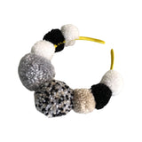 Monochrome Pompom Festival Headband Crown
