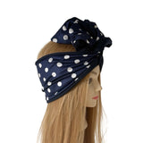 Navy Polka Dot Wired Headband