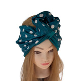 Teal Polka Dot Wired Headband