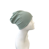 Twisted Ponytail Viscose Beanie Hat