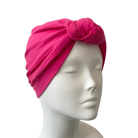 fuchsia pink cotton turban