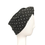 Charcoal Grey Polka Dot Twisted Women's Headband