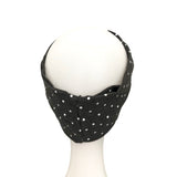 Charcoal Grey Polka Dot Twisted Women's Headband